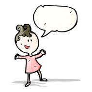 cartoon woman with speech bubble N41