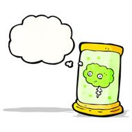 cartoon brain floating in jar N2