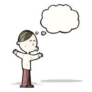 cartoon man with thought bubble N14