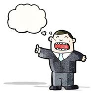 cartoon businessman with thought bubble N2