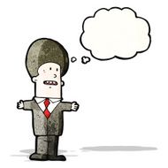 cartoon businessman with thought bubble N3