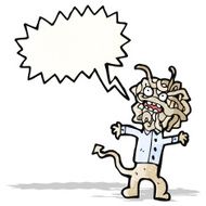 cartoon spaghetti head monster