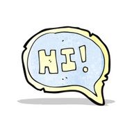 hi speech bubble cartoon