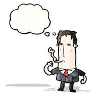 cartoon smoking businessman