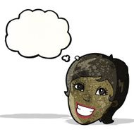 grinning woman&#039;s face cartoon