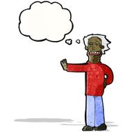 cartoon man making stop gesture
