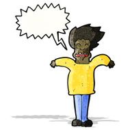 Cartoon Man Shrugging Shoulders N21