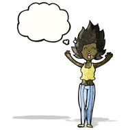 cartoon woman having nightmare