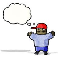 cartoon boy with thought bubble N8