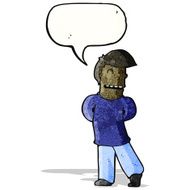 cartoon shy man talking