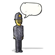 cartoon uniformed british police officier