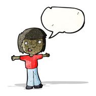 friendly boy with speech bubble