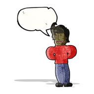 cartoon friendly man with speech bubble N23