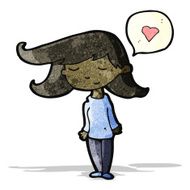 cartoon woman in love N112