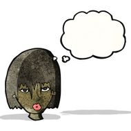 cartoon woman with thought bubble N42