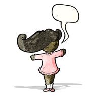 cartoon shy woman with speech bubble N59
