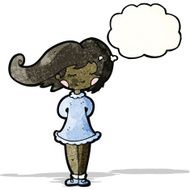 cartoon woman with thought bubble N43