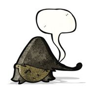cartoon girl&#039;s head with speech bubble