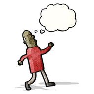 cartoon old man strutting