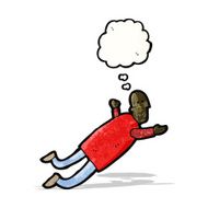 cartoon man flying in dream N4
