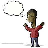 cartoon man with thought bubble N19