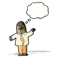 cartoon mustache man with thought bubble N11