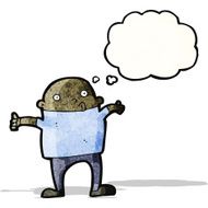cartoon man with thought bubble N20