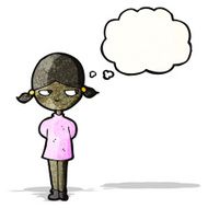 cartoon girl with thought bubble N25