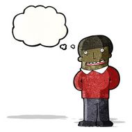 cartoon man with thought bubble N21
