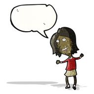 excited woman with speech bubble