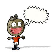 cartoon excited boy shouting