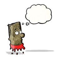 cartoon severed head man