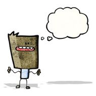 cartoon square head man