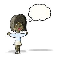 cartoon woman making decision