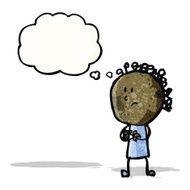 cartoon worried woman