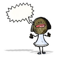 cartoon woman with speech bubble N43
