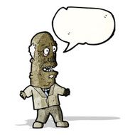 cartoon shocked old man with speech bubble N34