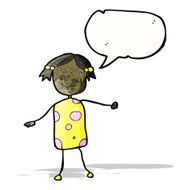 cartoon girl with speech bubble N25