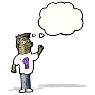 cartoon man in number 9 shirt
