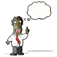 cartoon businessman with idea bubble