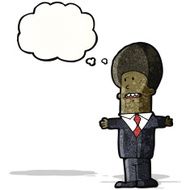 cartoon businessman shrugging shoulders N7