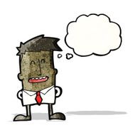 cartoon man with thought bubble N25