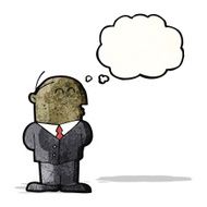 cartoon aging businessman