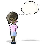cartoon thinking woman
