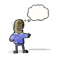 cartoon bald man with thought bubble N3