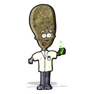 cartoon big head scientist