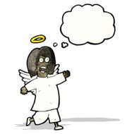 cartoon angel with thought bubble