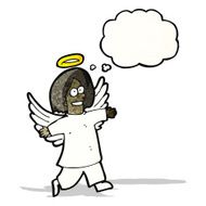 cartoon angel with thought bubble N2
