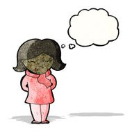 cartoon woman with thought bubble N48
