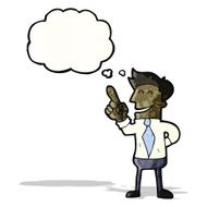 cartoon businessman with thought bubble N5